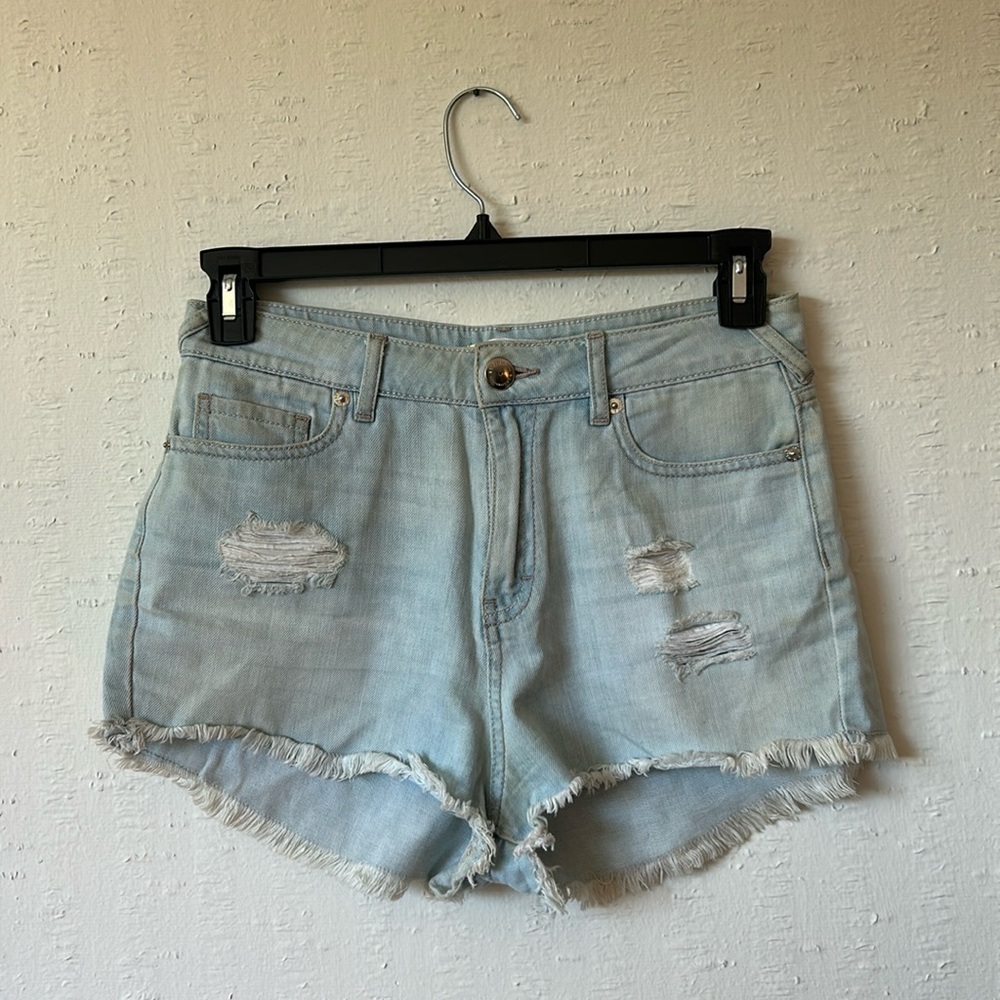BCBGeneration Light Blue Denim Hight Waist Shorts